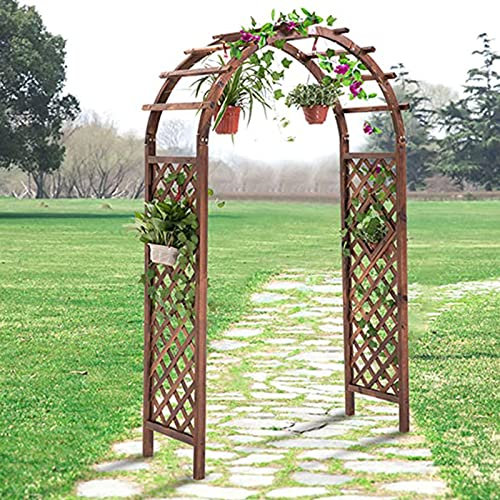 CHUNTIANMEI Arche Jardin Bois,Arche À Rosiers Imprégnée De Pin,Treillis De Pergola pour Plantes Grimpantes,Arcs De Mariage,Tonnelles,Résistant Aux Intempéries Et Autoportant,150×226cm