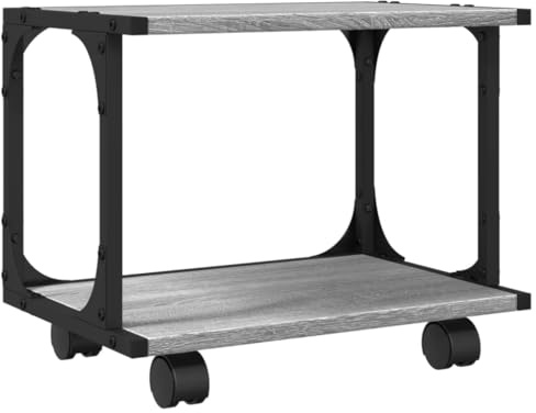 vidaXL Druckerständer 2 Ablagen Grau Sonoma 41x28x33,5cm Holzwerkstoff