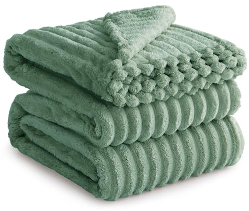 RUIKASI Kuscheldecke 220x240 Flauschig Decke Grün - XXL Wolldecke Sofadecke für Couch & Bett, Wohn- & Kuscheldecken, Weiche Fleecedecke Warme Große Wohndecke Cord Blanket