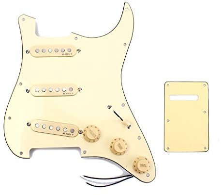 Ogdni Vorverdrahtetes Schlagbrett für Stratocaster, 3-lagig, SSS, vorverdrahtet, mit Alnico-V-Tonabnehmer, Humbucker, Stratocaster-Tonabnehmer für Strat-E-Gitarren, Ersatzteile (101A)
