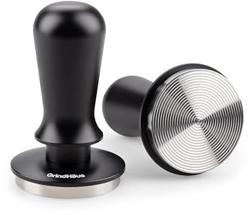 GrindHaus V1-53.3mm Espresso Coffee Tamper, Dual Spring Loaded Calibrated Espresso Tamper Tool with Stainless Steel Ripple Base | Barista Grade | 30lbs Constant Pressure | Anodised Aluminium Handle