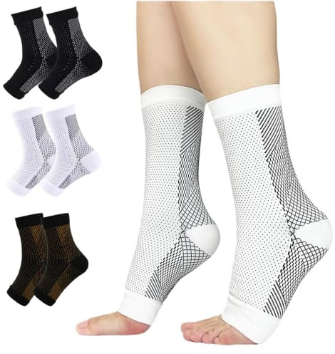 3 paia di calzini per fascite plantare, sollievo da tendinite d'Achille, gonfiore, tendine d'Achille e caviglia Brace Sleeve con compressione efficace dolore articolare piede sollievo dal dolore dello