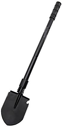 HYMART Funzioni di vanga pieghevole, lama pieghevole multifunzione Semplice portatile in acciaio inossidabile dalla pala rimovibile in acciaio in lega di alta qualità per la sopravvivenza,Nero