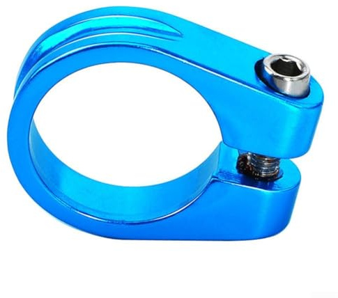 Yuanpgky Fahrrad-Sattelklemme, Fahrrad-Sattelstützen-Kragen, Schnellspann-Sattelstützenklemme für Mountainbike, Rennrad, 28,6 mm (28,6 mm blau)