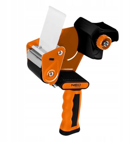 NEO TOOLS Klebeband-Handabroller | Paketbandabroller, Klebebandabroller, Paketklebeband Abroller für Klebeband mit bis zu 50 mm Breite | Manueller Klebebandabroller mit einstellbarem Bremssystem
