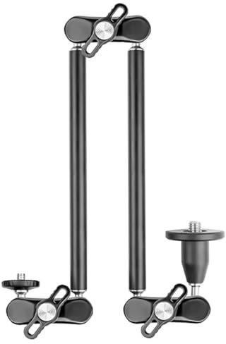 Braccio Magico Flessibile Senza Morsetto Per Fotocamere. Doppia Testa Rotonda in Alluminio Per Posizionamento Preciso E Registrazione Video Stabile