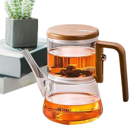 Glass Clear Tea Pot, Thick Teapot with Infuser, High Temperature Teapot, Press Control Teapot, Loose Leaves Teapot, Thick Loose Leaves Teapots with Infuser for Loose Tea, Restaurant