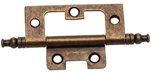 10 Pcs Antique Bronze Flush Hinges, Medium Duty Inset Door and Cupboard Hinges, for Home Furniture Hardware Internal Doors