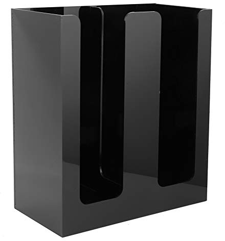 Ejoyous 2 Compartment Paper Cup & Lid Storage Rack for Coffee Shop, Black (2 Grids)