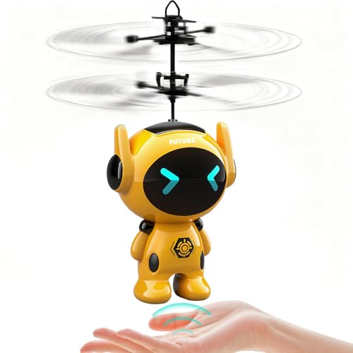 Ynybusi Robot Toy for Kids 3+, Mini Drone with Auto Hovering & LED Lights, Indoor Outdoor Helicopter, Beginner Gift for Boys