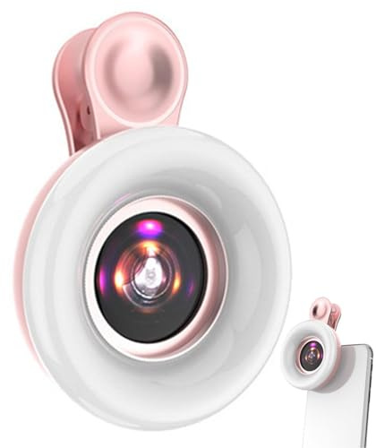 2 en 1 lente de cámara para teléfono móvil, objetivo macro de 15 aumentos para teléfono móvil, 53 unidades de luces LED, macro relleno flash para la mayoría de smartphones