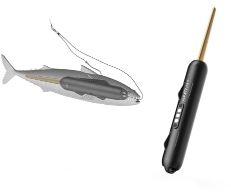 KANAMA Smart Bait Mini – Señuelo Robótico Electrónico Recargable, Nado Automático, Reactivación de Carnada Muerta, Acción Realista, Atún, Lubina, Lucio, Bagre Y Más, Agua Dulce Y Salada, 1 Juego