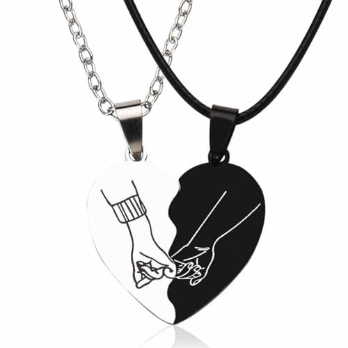 OQKAHIV 1 Paio di Collane per Coppie, Coppie o Migliori Amici, Regalo Romantico Sorpresa per Lui Lei Fidanzati, Regalo Migliore Amico Maschio, Regali di Festa, collane con ciondolo per amici intimi