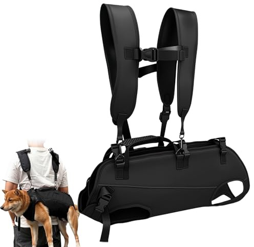Ziyonix Harnais de Transport pour Chien, Sac à Dos d'urgence pour Chien, Sangle de Transport avec Poignée pour Chiens Âgé, Aide-escalier pour Chiens Handicapés Blessés (S)