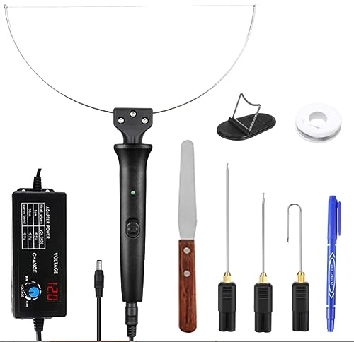 Eieenotee 1 Set di Taglierina Elettrica Nera per Polistirolo, Penna per Taglio di Schiuma di Polistirolo, Coltello da Taglio per Schiuma Portatile, di Riscaldamento, Spina Europea