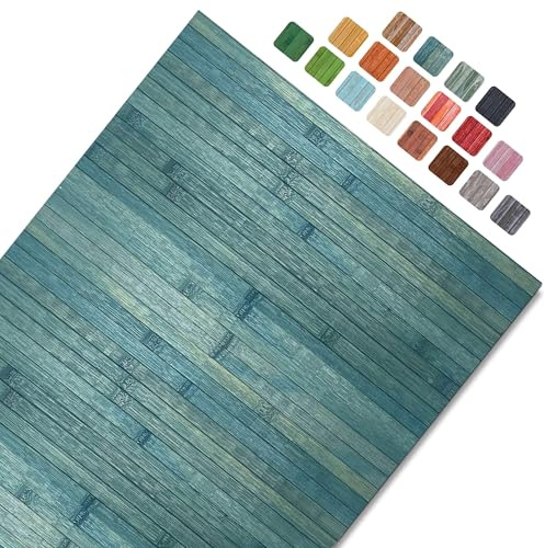 CosìCasa Bambusteppich, rutschfest, Küchenläufer, wasserabweisend, leicht zu reinigen, rutschfest, Meterware, Bambus-Teppich [60 x 230 cm, Ozeanblau]