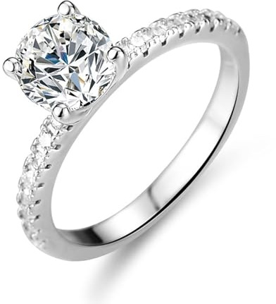 Whoiy Damen Ring Platin mit Moissanite 1ct, Trauringe 950 Echtgold Solitär Verlobungsring Gold Damenringe Größe 63 (20.1)