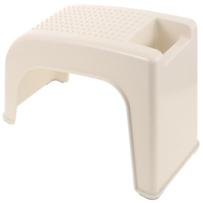 OSALADI Tabouret Repose-Pieds Antidérapant en Plastique Blanc Marchepied de Salle de Bain Compact et Portable pour Pédicure Escabeau de Rasage Polyvalent pour Usage Domestique et