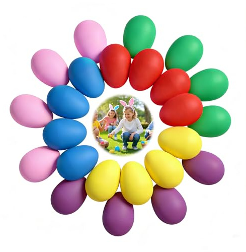 24 Stück Eier Maracas Eier Shaker Set, 6 Farbe Musikinstrument Egg Shaker, ostereier Schütteleier für Musikalische Früherziehung Party Klassenzimmerzubehör Musikinstrument für Spielgeräte