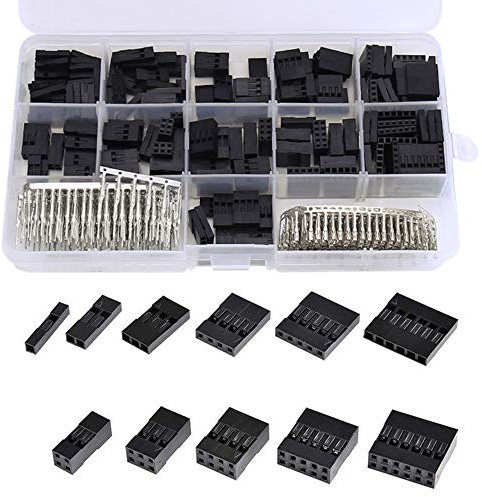 Gasea 2.54mm JST Crimp Pin Conector Kit Male and Female Connectors Plug Kit | 620pcs 1/2/3/4/5/6 Pin Housing Connector Adapter