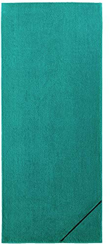 CelinaTex Sunly Strandhandtuch 80 x 200 cm türkis Baumwolle Handtuch Frottee Badetuch mit Tasche