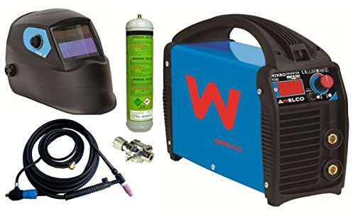 AWELCO - Poste à souder MMA TIG LIFT Mikrotig 170 + Cagoule LCD 9/13 Torche TIG à Valve + Argon + Détendeur + Electrodes MMA + Tungstène