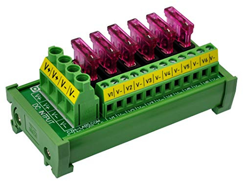 DC Power Fuse Distribution Strip Module (6 Position, DIN Rail Mount)