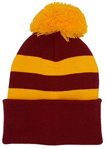 Arena Scarves Bradford City Supporters Claret and Gold Traditional Bobble Hat