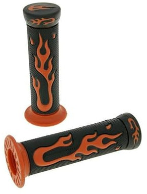 Lenkergriffe Roller Motorrad Moped Griffe 2EXTREME Flamme Orange 22mm und 24mm