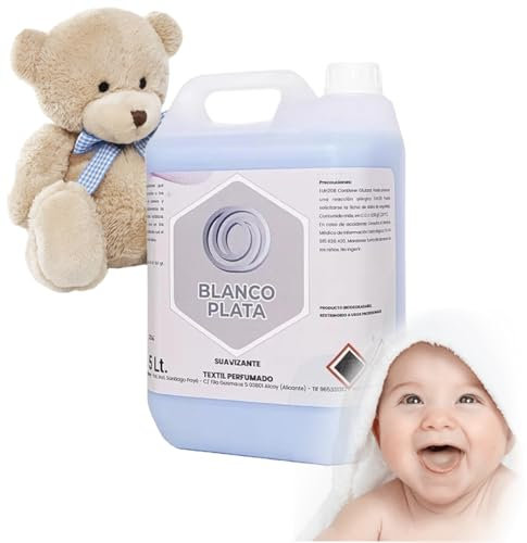 Suavizante líquido de ropa 5 Litros Blancoplata 100 lavados Fácil planchado (Perfume suave)