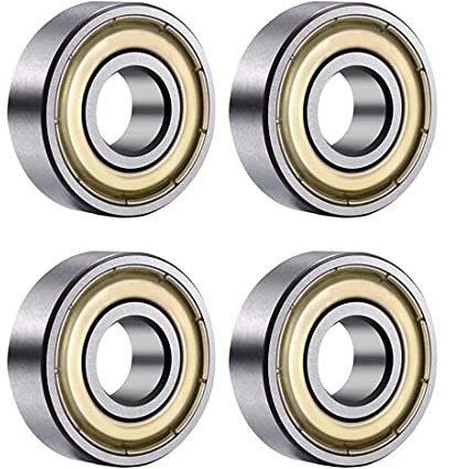 4pcs 608 ZZ Rodamientos de bolas 608zz de metal doble protección miniatura para monopatín, patinete, patines en línea 8 mm x 22 mm x 7 mm