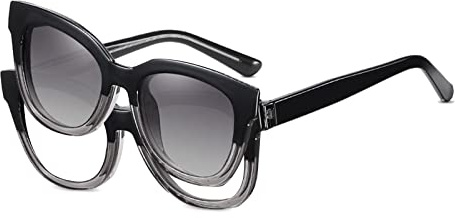 LumiSyne Blaulichtfilter Brille Magnetisch Clip Auf Sonnenbrille Damen Mehrszenig Innenbereich Computer Lesebrille Lindert Müdigkeit Außenbereich Abnehmbare Polarisierte Sonnenbrille UV400 TR90 Rahmen
