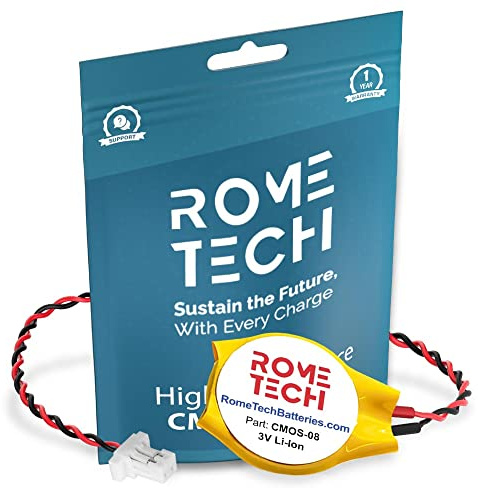 Rome Tech RTC CMOS Battery for DELL Inspiron 15 5585, Vostro 5581 - Laptop Backup BIOS CR2032 Battery with 2 Pins / 2 Wires Cable
