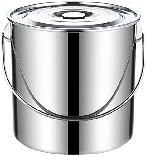 Suppentopf, Edelstahl-Aufbewahrungseimer Mit Deckel, Multifunktionaler Verdickter Eimer, Tragbarer Eimer, Öleimer, Eiseimer, Suppeneimer, Milcheimer-10L