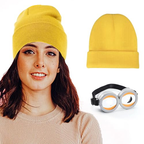 Mprocen Schutzbrille Augen Brille und Gelber Hut für Weihnachten Halloween Festliche Party Verkleidung, Faschingskostüm (Style 1)