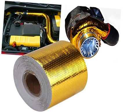 ibasenice hitzeschutzband Kfz-Gewebeband auto isolierband Kfz-Isolierband goldenes Klebeband Golddekor Goldbesatz Aluminiumfolie schmücken Isolationsgürtel Glasfasergewebe
