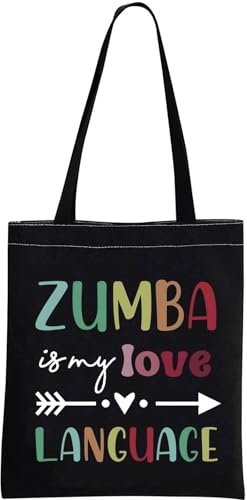 GJTIM Zumba Lover gift Zumba Teacher Appreciation Gift Zumba Is My Language Zumba Dance Fitness Instructor Coach Gift Makeup Bag (Zumba Tote)