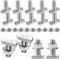 ALEEIK Lot de 10 vis à tête marteau en acier inoxydable avec écrou à bride M8 x 20 mm - Écrous à dents de blocage avec écrous à bride pour rails de montage solaire PV