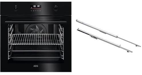 AEG BPE535060B Einbau-Backofen/Pyrolyse Selbstreinigung & Backauszug 3-fach TR3LV / Zubehör für AEG Backöfen und Herde/Sicherheitsstopp/Edelstahl