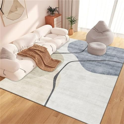 RUGMRZ Küchenteppiche 60x110CM Auslegware Teppichboden Teppich Nach Mass Blau Weicher und bequemer im modernen, minimalistischen Design