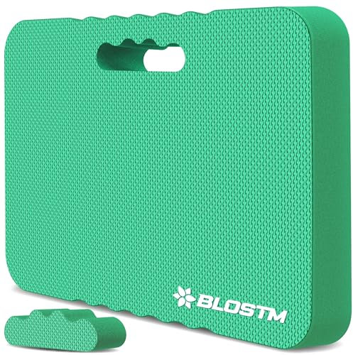 BLOSTM Tapis de Genoux Extra Épais pour Le Jardinage - Grand Coussin de Genoux en Mousse Verte, Protection pour Genoux Résistante à l'eau avec 2 Textures pour Le Travail, Le Yoga, Le Bain de Bébé
