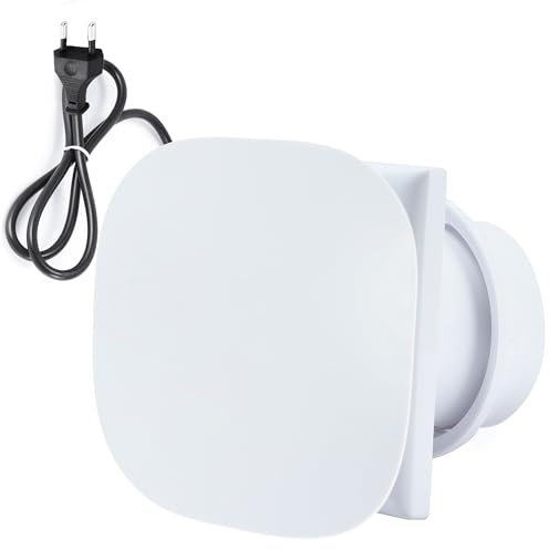 Hose Vary 100mm Badlüfter Wohnraumlüfter, Leise Abluftventilator Fenster-Absaugventilator mit Ruckstauklappe, EU-Stecker für Küche WC, Bad (Wasserfest IPX4)