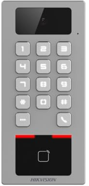 Contrôle d'Accès Hikvision DS-K1T502DBWX-C Carte MF DESFire, QR et PIN IP65 IK09