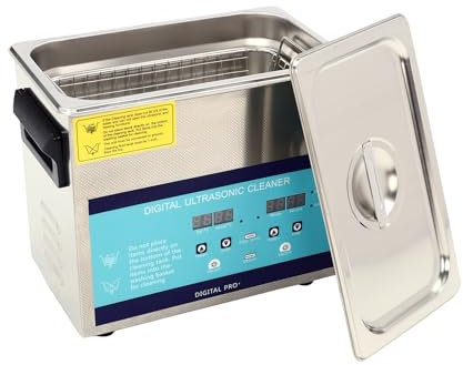 Digital Stainless Steel Ultrasonic Cleaner with Timer and Degas Mode, Professional Ultrasonic Cleaning Machine for Jewelry, Glasses and More (3.2L)