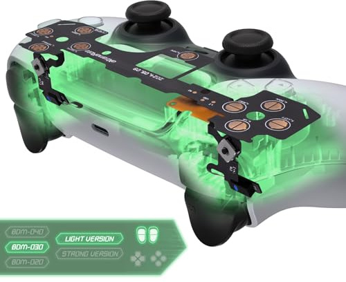 eXtremeRate Clicky Hair Trigger Kit für ps5 Controller BDM-030 Schultertasten, Ergonomic Micro Switch L2R2 & Taktile L1R1 Buttons Trigger Stop Mouse Click Kabel Set für ps5 Controller-Leicht Version