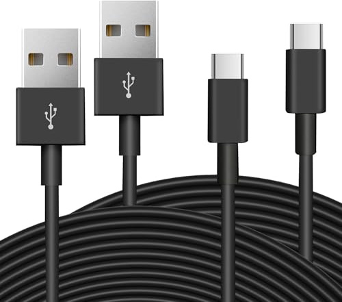 ANLINK 2 Pack 3M 10ft USB C Cable, Charging and Data Transfer, Durable USB A to USB C Power Charging Replacement Cord for Home Security Cameras, Phones, Switch Pro Controllers and More Devices-Black