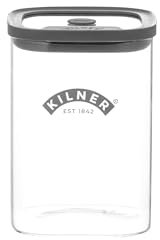 Kilner Contenitore per alimenti in vetro da 1 litro con coperchio ermetico, senza BPA, ermetico, impilabile, facile da versare, ideale per tè, caffè, zucchero e altro ancora
