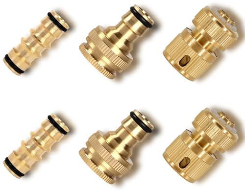 6pcs Schlauchanschluss,3/4 Zoll schlauchanschluss,Adapter wasserhahn gartenschlauch,1/2 Zoll schlauchanschluss,Hahnverbinder,Gartenschlauch adapter wasserhahn,zum Anschluss von Gartenschlauchen