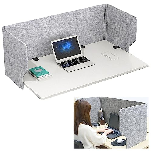 Cloisons acoustiques acoustiques et insonorisantes pour plus d'intimité - 60/80/100 cm - Panneaux muraux acoustiques pliables - Idéal pour les bureaux et les salles de conférence - Gris