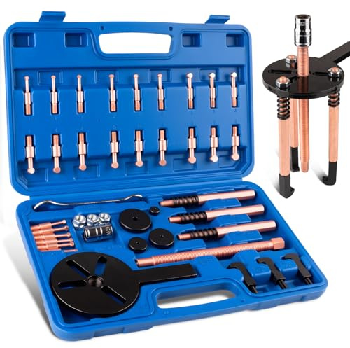 Feikenee 36-in-1 Bearing Puller Kit, Upgraded Blind Hole Bearing Puller Set, Bearing Removal Tool with 3 Jaw Puller Hooks for Motorcycles, Machinery and Cars Bearing